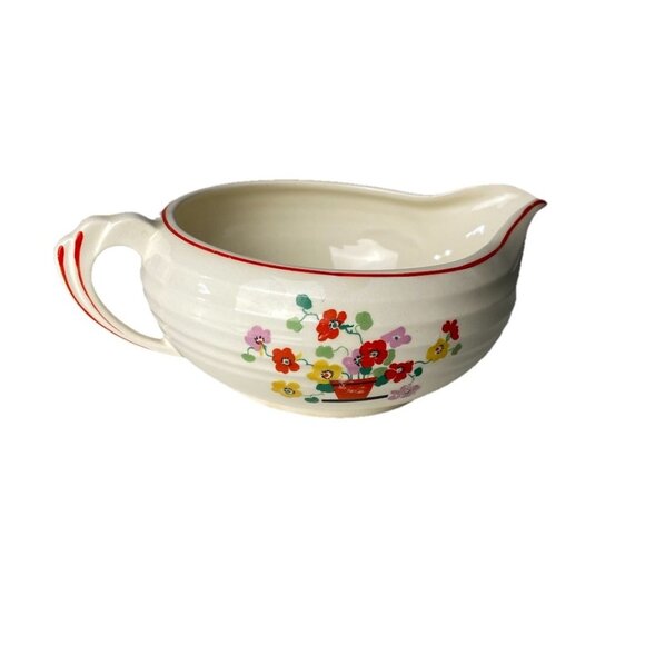 Edwin Knowles Flower Pots Tulips Art Deco Gravy Boat 1930’s - Picture 1 of 7